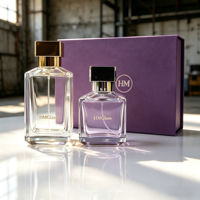 Vente en gros de flacons de parfum en verre vides de 50 ml, 70 ml, 100 ml, de forme spéciale, avec bouchon à baïonnette, impression sérigraphique, boîte cadeau personnalisée