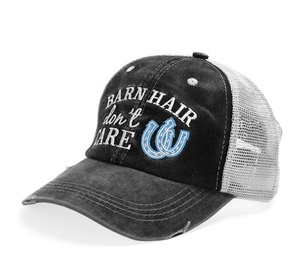 Barn Hair Don Not Care Baseball Hat Femmes Tous Les Jours <span class=keywords><strong>Bad</strong></span> Hair Day Maman Femmes Broderie Réglable Baseball Queue De Cheval Cross Hat - Product Image 2