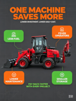 Chargeuse-pelleteuse articulée 4x4 multifonctionnelle à prix d'usine, machine compacte de terrassement et de chargement avec cabine entièrement fermée