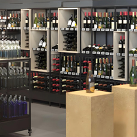 ONI Shopfitting + Supermarket Casier à vin en bois-Système d'affichage ouvert-Convient aux magasins de vente au détail de tabac et d'alcool