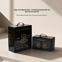 Set Kotak Hadiah Mewah Gelas Anggur Putar Whiskey Eksklusif Desain Vintage Mewah Ringan Kapasitas 50ml