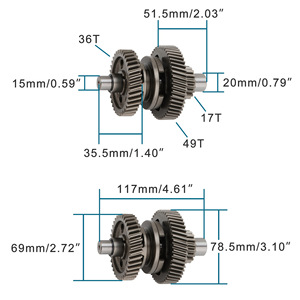 Juego de engranajes de transmisión para motocicleta Goofit K075-069 para piezas de motor monocilíndrico ATV200 - Product Image 2