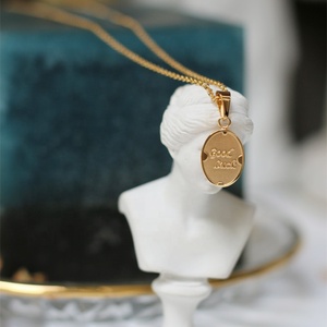 MICCI-Colgante de moneda de acero inoxidable chapado en oro para mujer, joyería de deseos de buena suerte, resistente al agua, venta al por mayor - Product Image 6