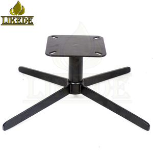 Base de silla giratoria de acero, pieza de silla de hierro negra, 4 rayos - Product Image 2