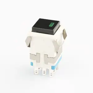 Interruptor de botón eléctrico, pulsador mecánico multicolor con luz led, momentáneo