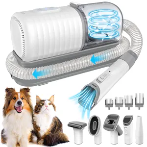 Pet Hair Dryer Pet Grooming Kit With 9 Tools Quiet Adjustable Airflow And Temperature
