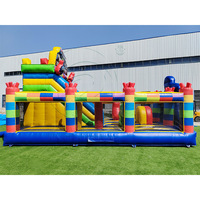 Château gonflable commercial en PVC pour l'extérieur, avec toboggan, pour enfants, idéal pour la location de fêtes et les parcs d'attractions