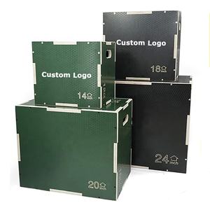 <span class=keywords><strong>Powerman</strong></span> S M L XL rouge vert noir haute qualité en bois tout-en-un antidérapant Fitness plio boîte de saut - Product Image 1