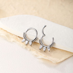 Anillo de titanio para la nariz Piercing Punk Pendientes Piercing para hombres y mujeres Joyería para el cuerpo Diseño de pez Septum Clicker Daith Lobe Ring - Product Image 2