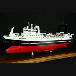 Barco de pesca en miniatura hecho a mano, modelo de logística de barco de carga O.A.S, obra de arte oceánico personalizable, modelo de barco de pesca de plástico de 80cm - Product Image 2