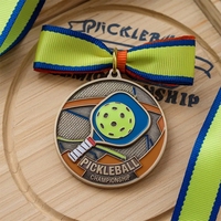 Médaille en métal personnalisée avec logo sur mesure, trophée artisanal, médaille de pickleball, fabrication Noble Manufacturer