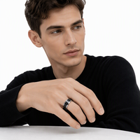 Bagues de mariage vintage en acier inoxydable avec incrustation de zircon en forme de cœur, style classique, pour hommes et femmes