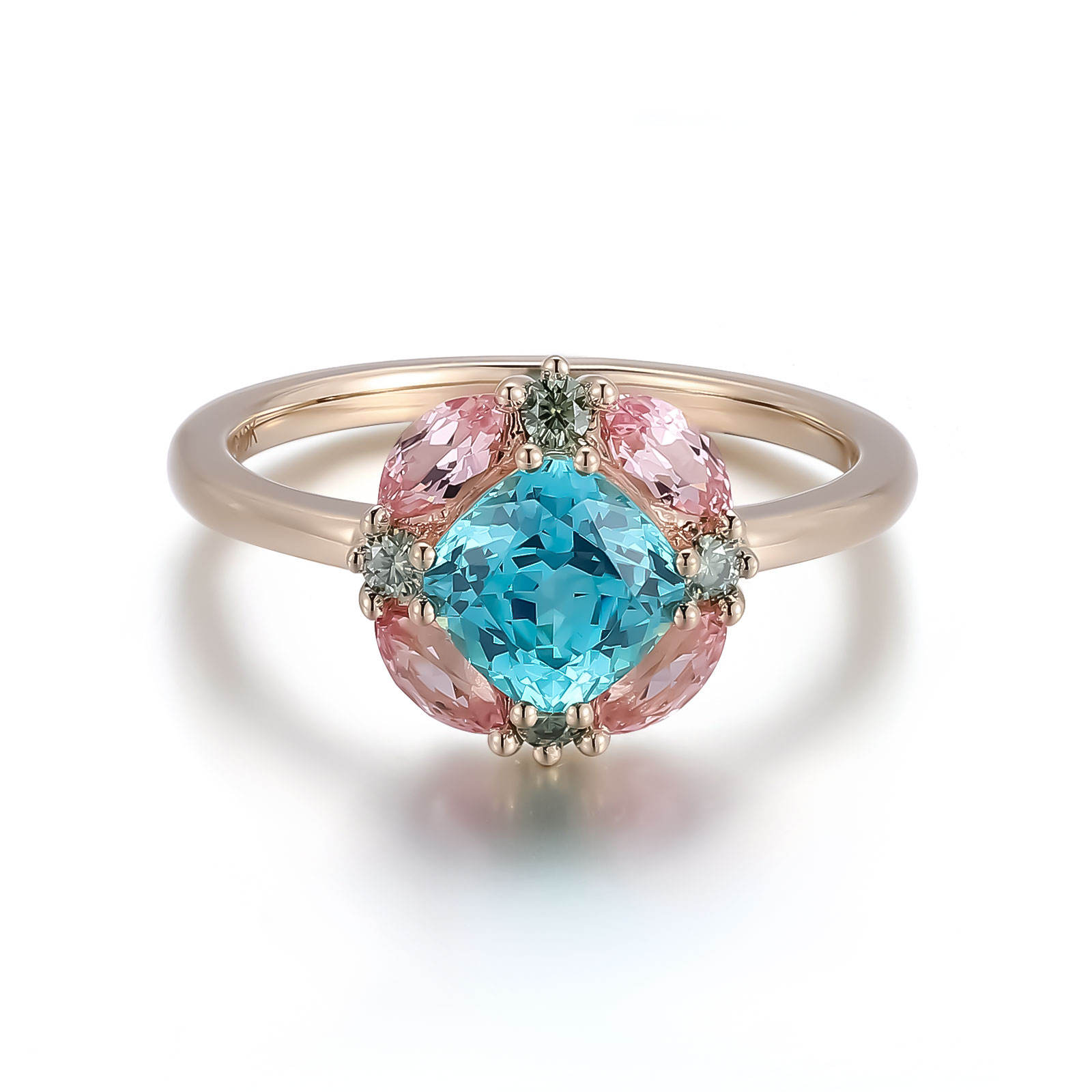 แหวนพลอยทอง 18k สีเหลือง