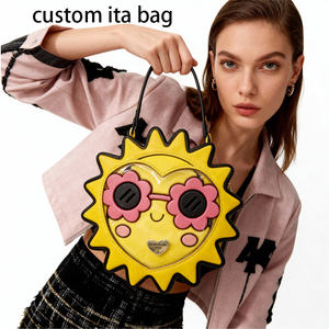 กระเป๋าถือสะพายข้างรูปทรงดวงอาทิตย์แบบขายส่ง ปรับแต่งได้ พร้อมแว่นกันแดดลายดอกไม้ หน้าต่างใสสำหรับโชว์เข็มกลัด สไตล์ Y2K น่ารักแบบ Kawaii - Product Image 4