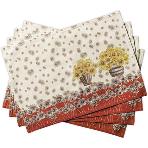 แผ่นรองจานกระดาษลายโบโฮสไตล์วินเทจทันสมัย กันน้ำ ใช้แล้วทิ้ง ผลิตจากผ้าฝ้ายผสมโพลีเอสเตอร์ สำหรับตกแต่งโต๊ะงานแต่งงานและวันหยุด - Product Image 1