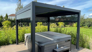 Pergola bioclimatique motorisée électrique en aluminium sur mesure de luxe <span class=keywords><strong>4x3</strong></span>, avec protection solaire LED, écologique et imperméable - Product Image 6