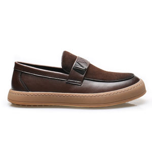 Chaussures mocassins pour homme en cuir véritable, style britannique, à bout rond, plateforme épaisse, respirantes, mode décontractée, fabriquées à la main - Product Image 5