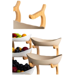 Cadre en bois de bambou en céramique fruits collations plat assiette de service alimentaire présentoir pour <span class=keywords><strong>salade</strong></span> légumes Fruits noix collations - Product Image 6