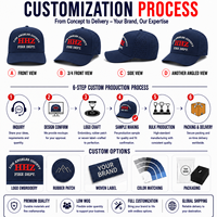 Casquette de golf 5 panneaux avec logo brodé, en sergé de coton premium lavé, boucle réglable, personnalisable, faible MOQ, durable et respirante