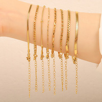 Bracelet chaîne corde torsadée en acier inoxydable plaqué or 18 carats pour femmes bijoux de bracelet de mode à chevrons imperméables