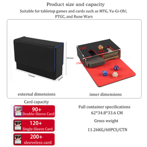   Boîte à cartes à collectionner en cuir PU OEM, capacité 200 cartes, avec logo personnalisé, contient plus de 120 cartes à simple pochette pour Yu-Gi-Oh TCG/CCG - Product Image 2