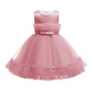 High quality toddler girls gown princess girls costume dresses kids clothing party wear dresses weeding Flower baby girls Dress