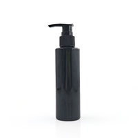 Bouteille en plastique PET noire de 150 ml, sérigraphiée, à épaule plate, pour masque facial et produits de soin de la peau (lotion)