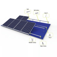 Système de montage inclinable 1 MW, support de montage en aluminium pour panneaux solaires, support de montage sur fondation en béton, support de montage photovoltaïque