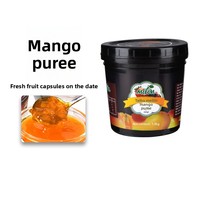 Purée de mangue et ananas Taihu Merrill Lynch, saveurs fraise et myrtille, pour pâtisserie, thé au lait, pain - Boîte de 1,3 kg Suzhou Meilin