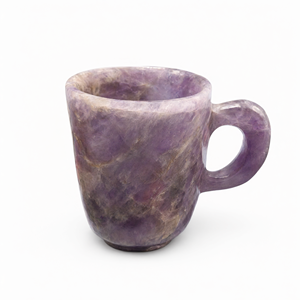 Taza de té tallada a mano con una sola piedra de amatista - SOLO 1 Taza - Product Image 2