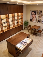Pop-Up-Shop-Display: Holzschubladenschrank für Brillen mit LED-Beleuchtung, langlebig, umweltfreundlich, anpassbare Abmessungen