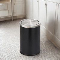 Poubelle sur pied en acier inoxydable avec couvercle à bascule, capacité de 9 L, écologique, pour la maison, le bureau, le salon et la chambre