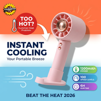 Ventilateur portable de camping LX8868, réglage à 100 niveaux, rechargeable par USB, batterie 1200 mAh, commande par bouton pour usage domestique et extérieur