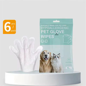 Gants de nettoyage jetables sans rinçage pour animaux de compagnie, lingettes nettoyantes sèches pour chats, gants désodorisants, fournitures de toilettage pour chiens - Product Image 5