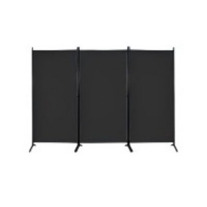 Black Foldable Room Divider Screen 6 Panel Opaque Privacy Partition For Office Commercial Spaces - Product Image 3