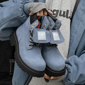 Unisex Winter Genuine Leather <b>Waterproof</b> Cloth <b>Thermal</b> <b>Boots</b> Ankle Bootie Thick Sole Comfortable Plush Lining Rubber Outsole - Product Image 5