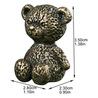 Figurine d'ours maléfique en laiton, commande en gros, statue en cuivre antique, personnalisable, décoration de bureau, cadeau d'affaires pour la revente