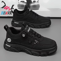Chaussures de travail décontractées à lacets pour hommes, modèle automne 2025, respirantes, en PU, à plateforme, style mode