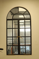 Australie Standard noir acier battant battant gril fer extérieur verre avant balcon fenêtres portes françaises