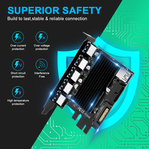 <span class=keywords><strong>PCI</strong></span>-E <span class=keywords><strong>PCI</strong></span> express x1 à 5 ports USB3.0 d'alimentation 4 broches carte d'extension AJOUTER SUR CARTE - Product Image 6