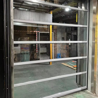 Porte de garage en aluminium transparente, à panneaux de verre simple ou double couche, directement de l'usine, pour villa et maison moderne