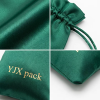 Sacs à cordon en satin de soie écologiques avec logo personnalisé, pochettes à bijoux, sacs cadeaux pour extensions de cheveux, perruques, maquillage, emballage promotionnel