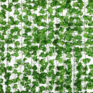 Plante grimpante artificielle en soie, lierre végétal cinq couleurs, décoration murale pour la maison et le jardin - Product Image 5