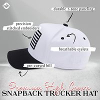 Chapeau Snapback incurvé en denim à 5 panneaux-Casquette réglable à 2 tons Broderie 3D Boucle en métal Unisexe Cowboy Dad High