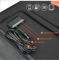 Panel Solar Monocristalino Laminado ETFE de 100W, Portátil, con USB, DC y Tipo-C para iPhone, iPad y Dispositivos Electrónicos
