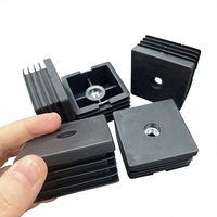Square Chair Leg Floor Protector, Furniture Leg Protectors, Plastic Plugs Square Tubing End Cap with M8 Thread