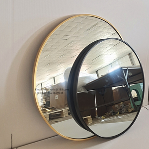 Miroir mural rond en alliage d'aluminium, 12mm, avec flamme métallique, étagère de salle de bains, vente en gros - Product Image 6