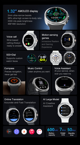 Montre connectée XCTSW Watch8 Classic - Unisexe, autonomie de 7 jours, écran AMOLED, charge sans fil, boîtier en alliage, suivi d'activité multisports - Product Image 3