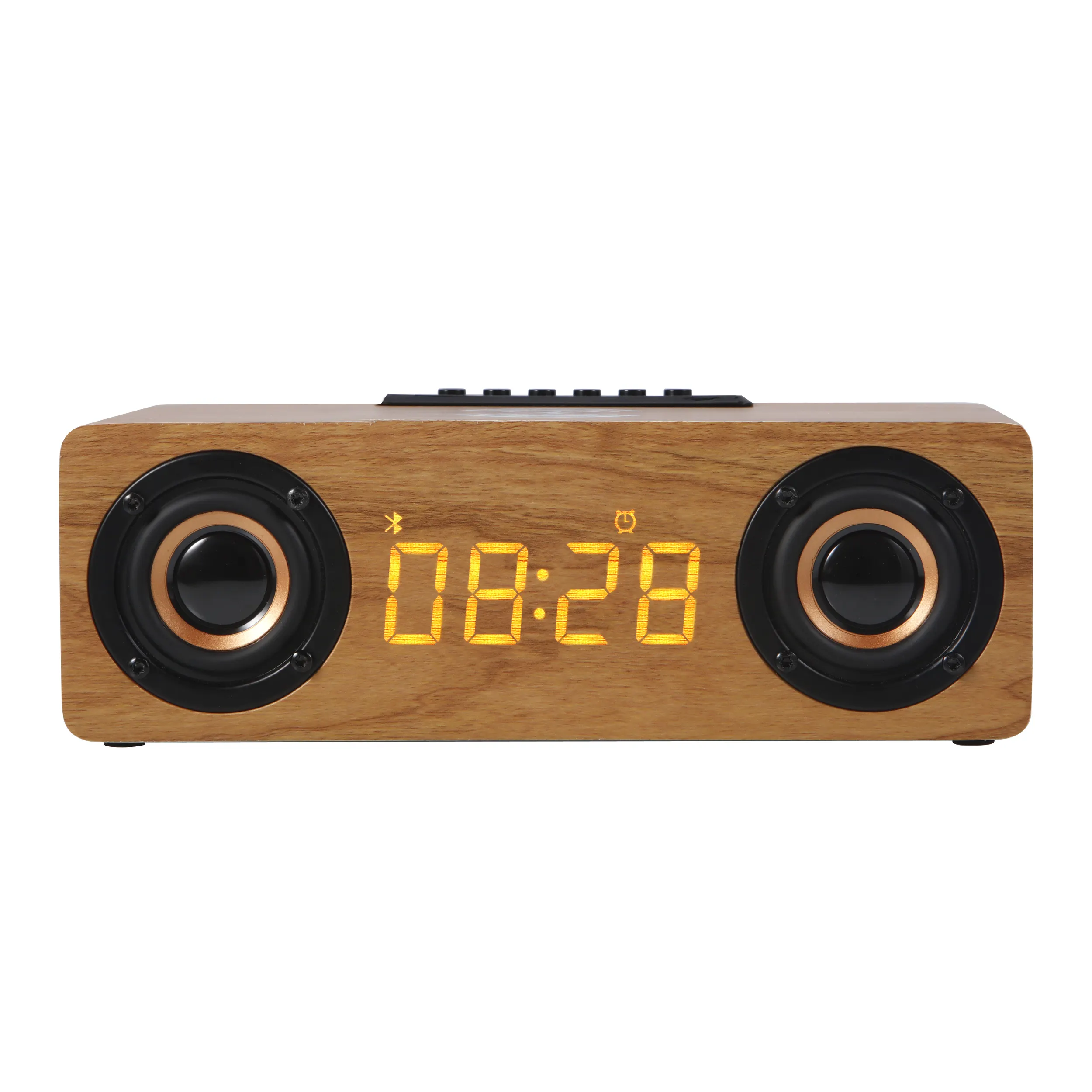 New Wooden Card Wireless Charging Clock Home Theatre System Electronic Gadgets Speaker Box For 5G Smart Phone