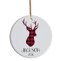 Pendentif de noël rond Sublimation enduit blanc ornements en céramique blanc